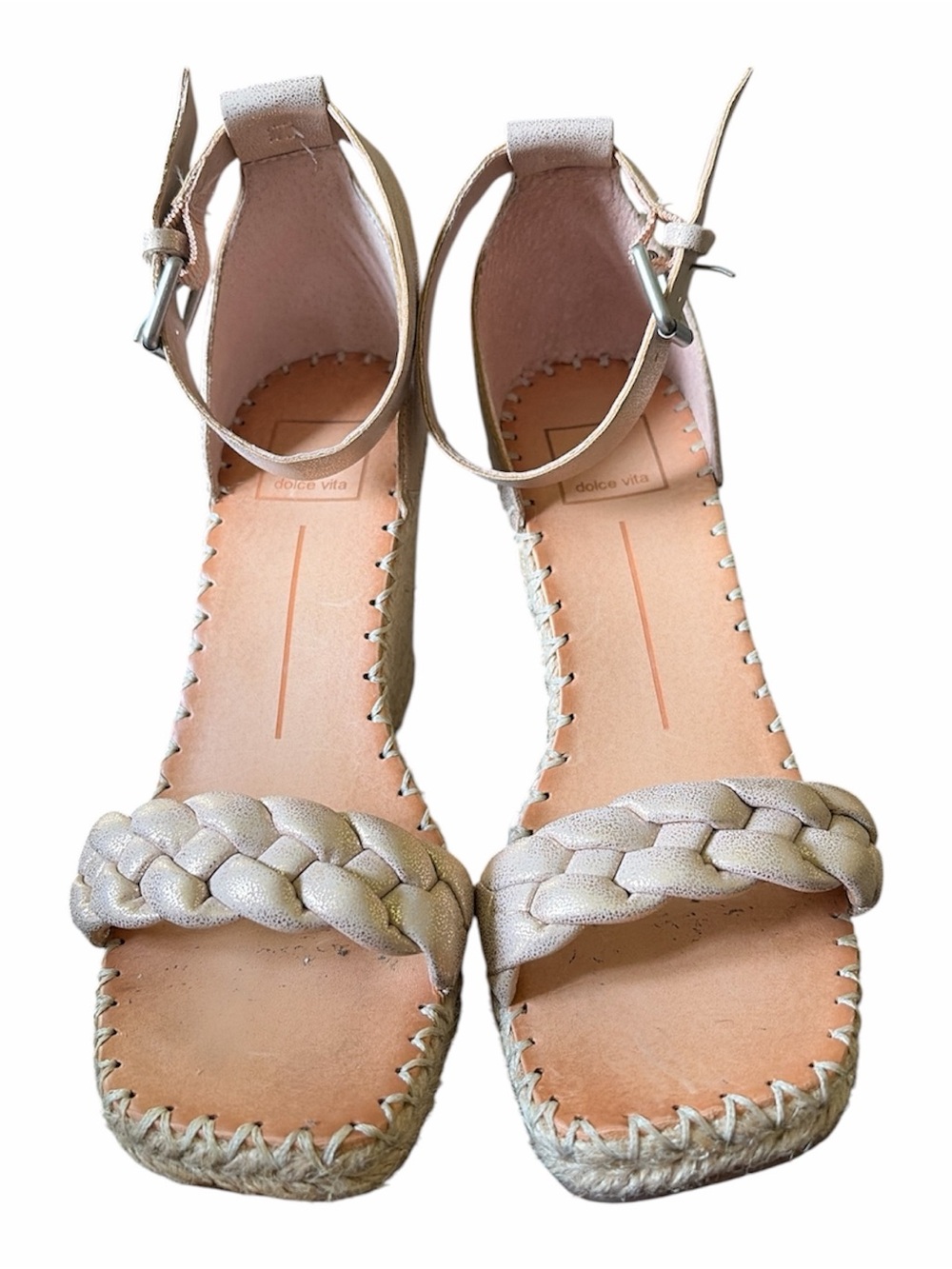 Dolce Vita Nilton wedge metallic braided sandal size 7.5
